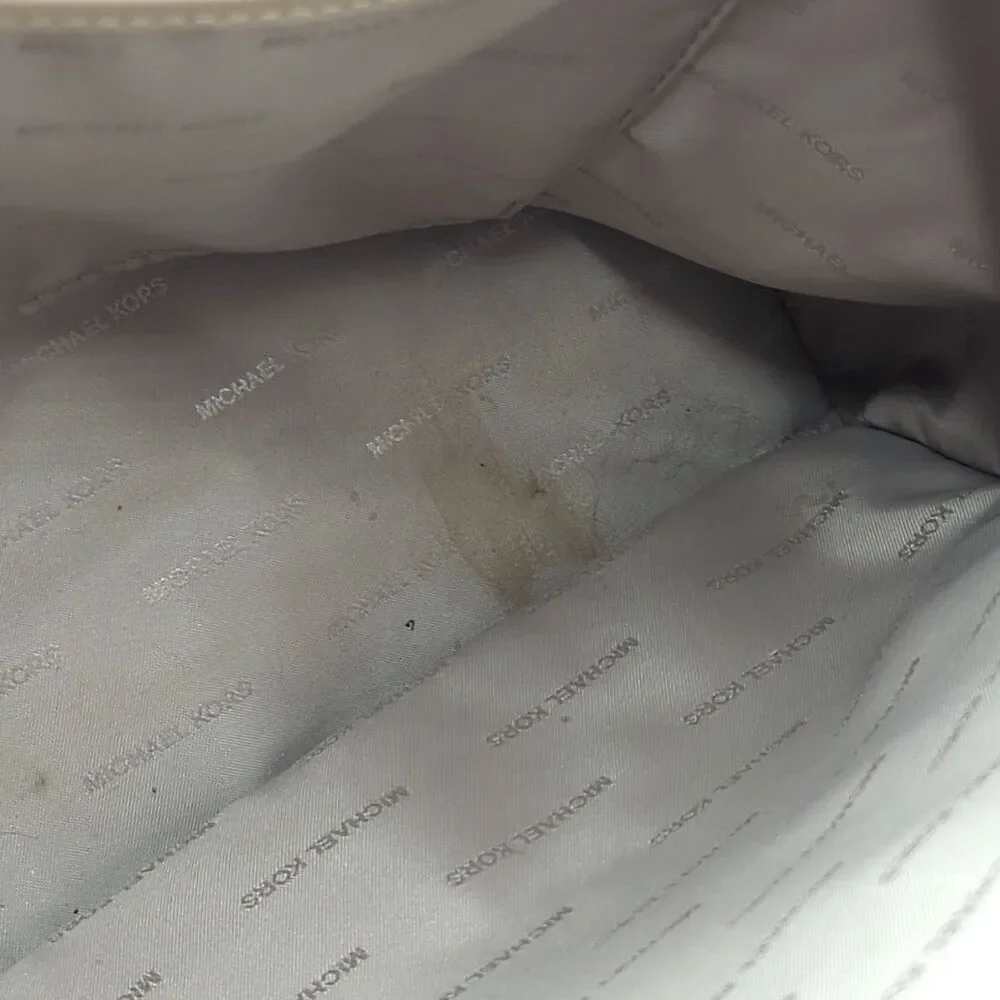 Michael Kors Jet Set Travel East West Monogram Tote Bag Purse Vanilla - Picture 16 of 16